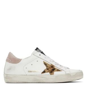 Golden goose SSENSE exclusive white leopard superstar sneakers